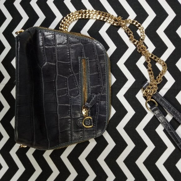 PRATESI FIRENZE Italian leather croc crossbody shoulder designer handbag - Picture 7 of 9